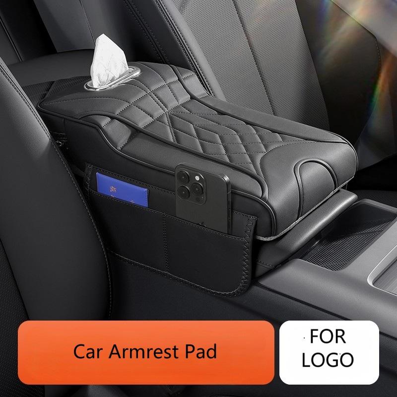 Car Armrest Pad For JAECOO 6 J6 Chery iCAR 03 2024 2025 Car Armrest Box Height Increase Leather Protective Cover Storage Bag