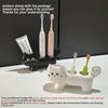 Creative Whimsical Cat-Shaped Ceramic Toothbrush Holder, Bathroom Vanity Countertop Organizer Dental Care Storage Stand