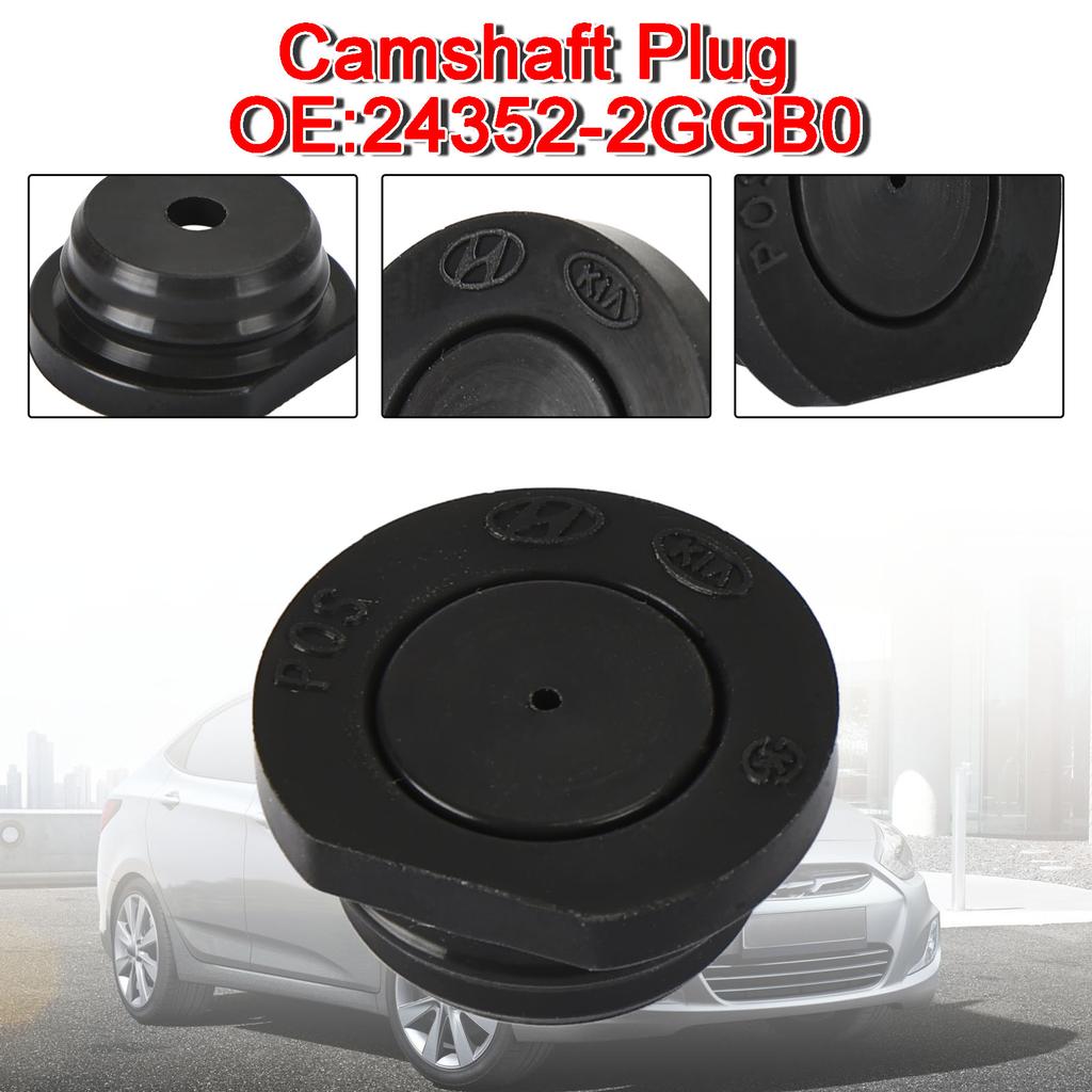New Camshaft Plug Fits for Kia for Hyundai 24352-2GGB0 24352-2GGA0 Black