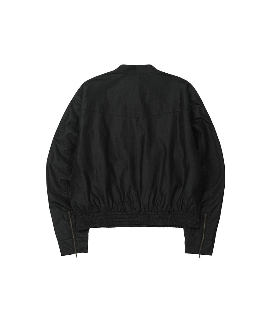 Secondmono Coated Nylon Zip Jacket [Black]_Sejk034Black