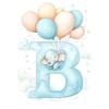 Poster Letter B With Balloons Poster Letter B With Balloons, 70X100 Cm, Dark Brown Wooden Frame, 230 Gsm Matte Paper
