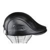 Men's Beret Leather Duck Tongue Cap Thin Section Head Layer Cowhide Beret Forward Hat Short Brim Warm Breathable Adjustable