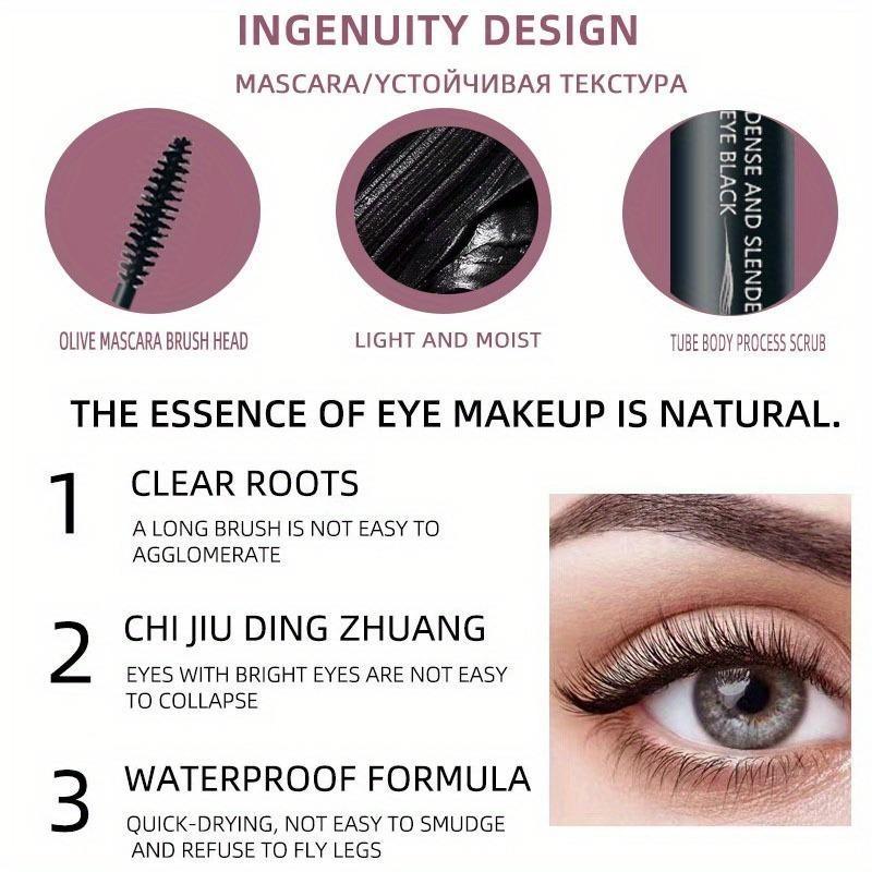 Mascara für Wimpernverlängerung, Schwarze Verdickende und Curlende Mascara, Verwischfest, Perfektes Geschenk für Frauen