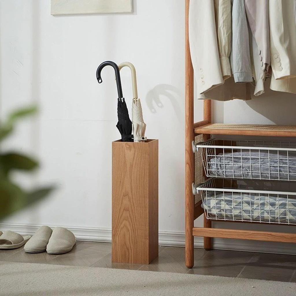 Umbrella Stand Wooden Umbrella Rack Holder Hallway Newspaper Bucket For Patio Hallway Farmhouse Office Backyard Home Entryway