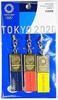 Tokyo 2020 Olympic Games Metal Charm Keychain Set of 3, Emblem Logo, Official Merchandise