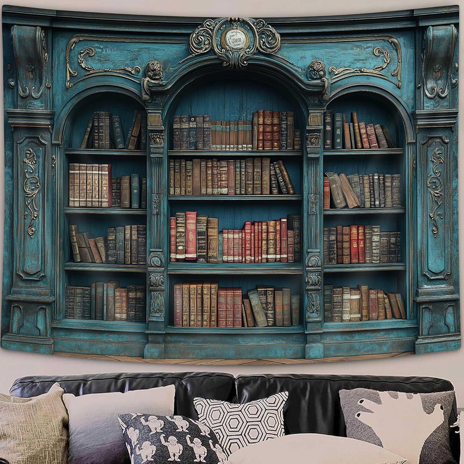Tapestry medieval bookcase in gothic style 75x100