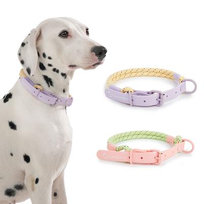 Pet Collar Cute Fashion Nylon Webbing Dog Lead Collar Candy Style Handmade Webbing PVC Neck Ring Cool Waterproof Dogs Supplies
