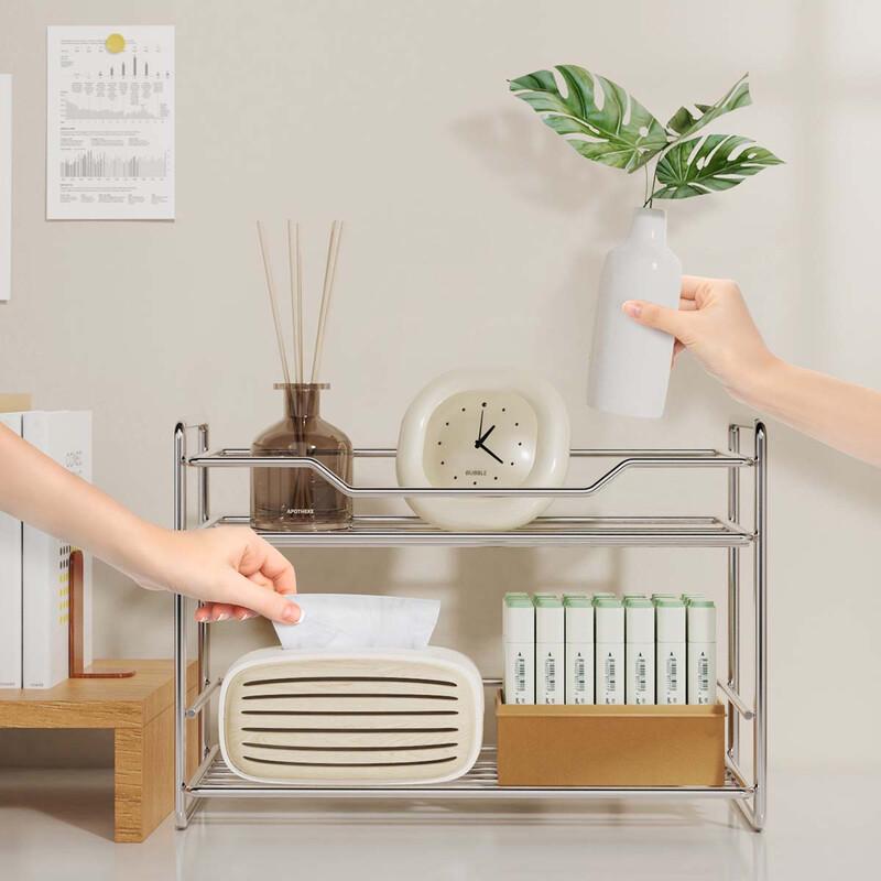 Modern 2-Tier Stainless Steel Countertop Spice Rack