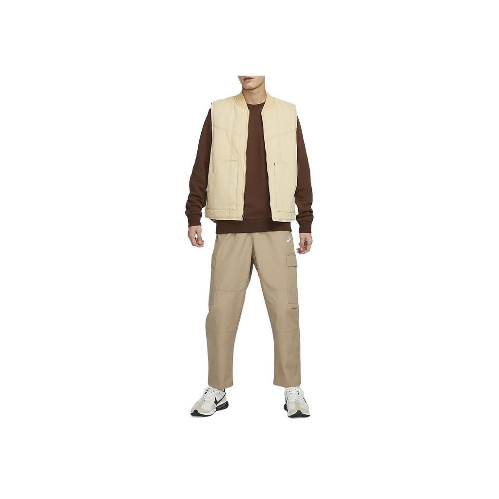 Nike Life Solid Color Zip Casual Sleeveless Vest Men Vests Sesame-Brown FQ1862-252