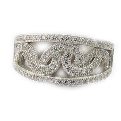 Silver Ring 'Goddess' White Silver (rhodium) - 9 Mm