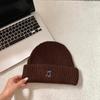 Polyester Knitted Beanie Hat Warm Lining Winter Ear Protection Hat Cat Embroidery Beanie  For Women