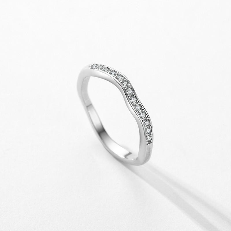 MODIAN Pure 925 Sterling Silver Irregular Geometric Lines Wave Finger Rings For Women Anniversary Gift Fine Jewelry