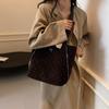 2025 autumn and winter new large-capacity polka dot backpack texture commuter tote bag cute bow shoulder oblique span bag