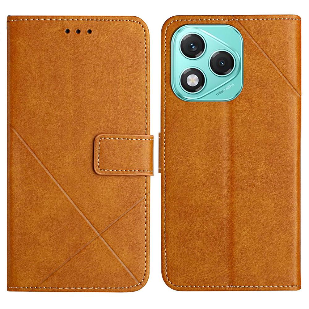 For Honor 400 Lite 5G Case Line Pattern Wallet Leather Phone Cover with Wrist Strap