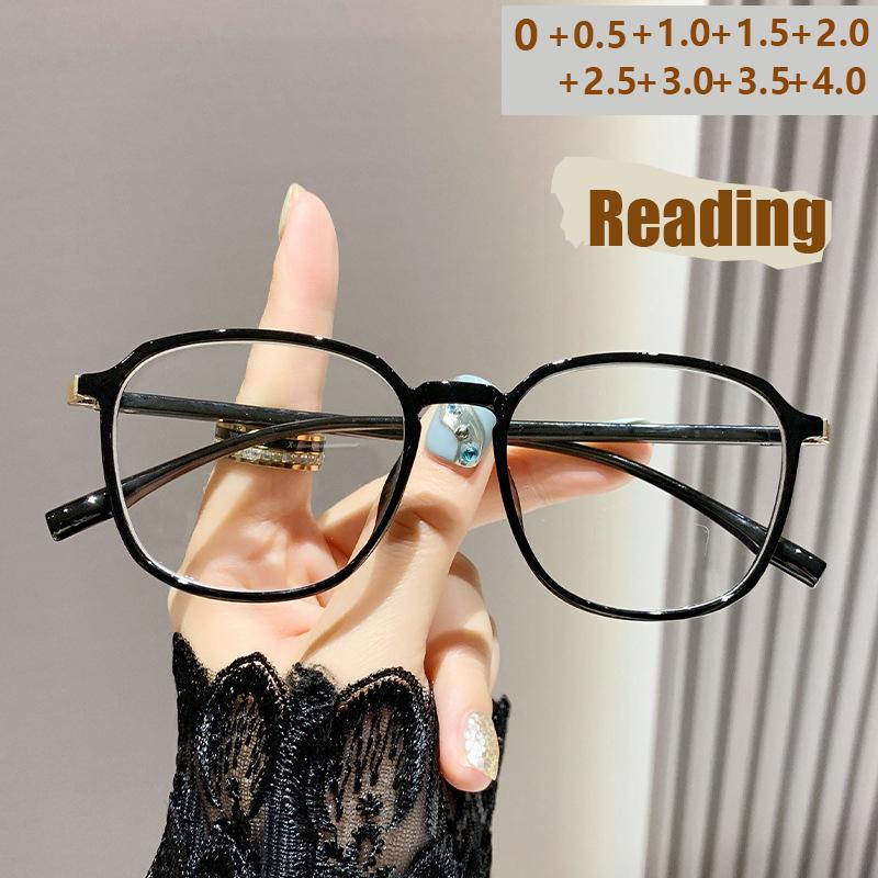 Anti-Blue Light Reading Glasses Portable And Fashionable For The Elderly Ladies' Round-Frame Single-Lens Presbyopia Glasses