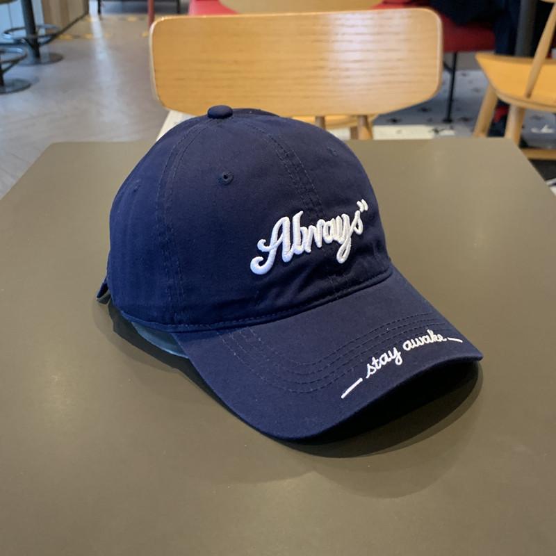 High quality street fashion show face small soft top baseball cap women's three-dimensional letter embroidery cap men