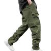 Men's Multi-Pocket Cargo Drawstring Pants, Loose Fit Casual Trousers