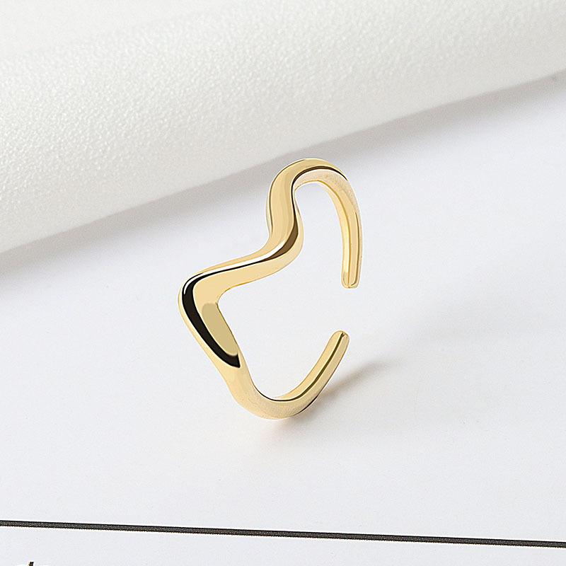 Fashion Personalized Index Finger Ring Niche Design Geometric Twist Open Ring Temperament Retro Couple Ring for Girlfriend Simple Geometric Ring