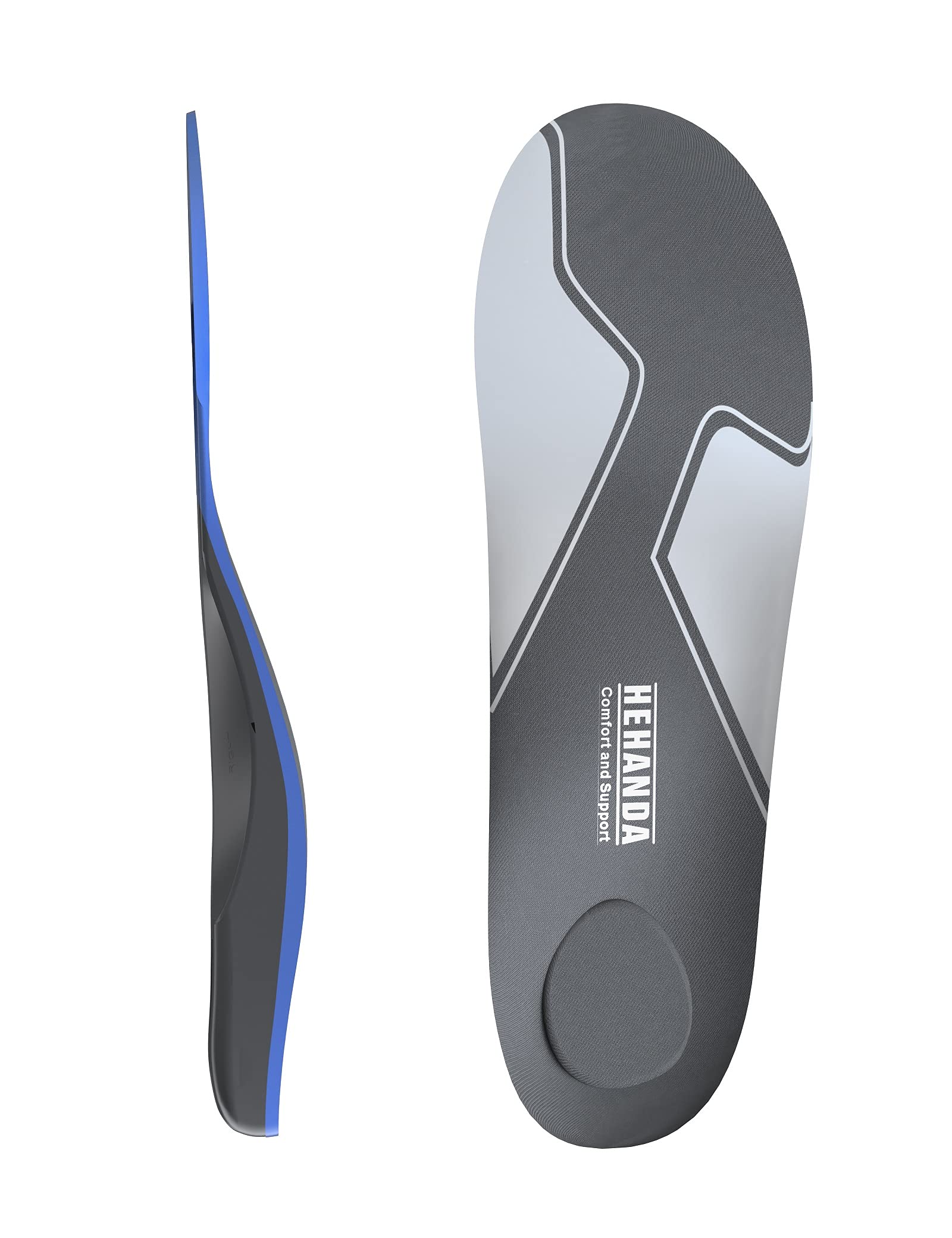 

Hehanda Стелька для поддержки свода стопы при подошвенном фасциите с амортизацией пятки, удобная для повседневной носки и стояния, размер стельки, поддержка, встроенная высокая амортизация серый