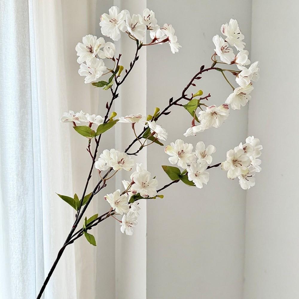 Pink Artificial Sakura Flower Decorative Silk Artificial Faux Plants Long Branches Peach Fake Cherry Blossoms
