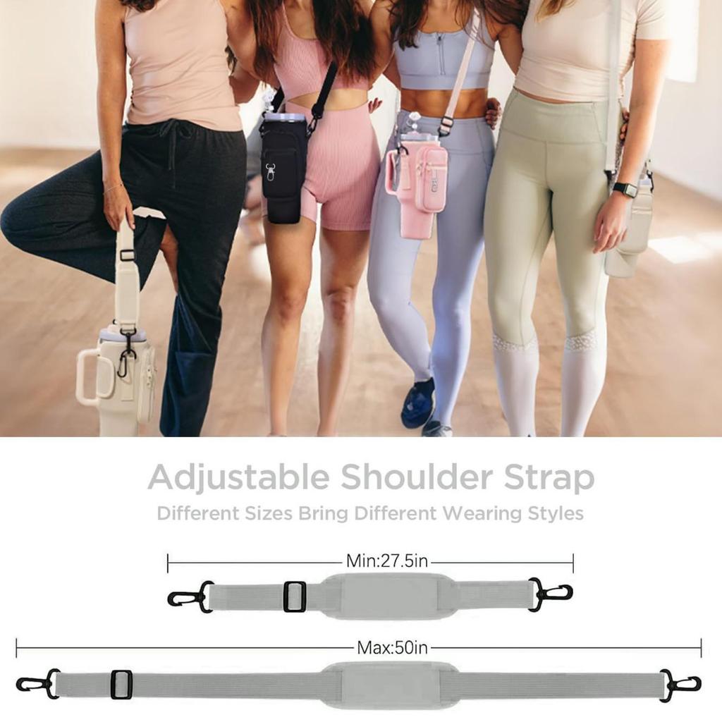 Insulated Ice Cup Holder with Cell Phone Pocket - Fits 30/40oz Neoprene Water Bottles