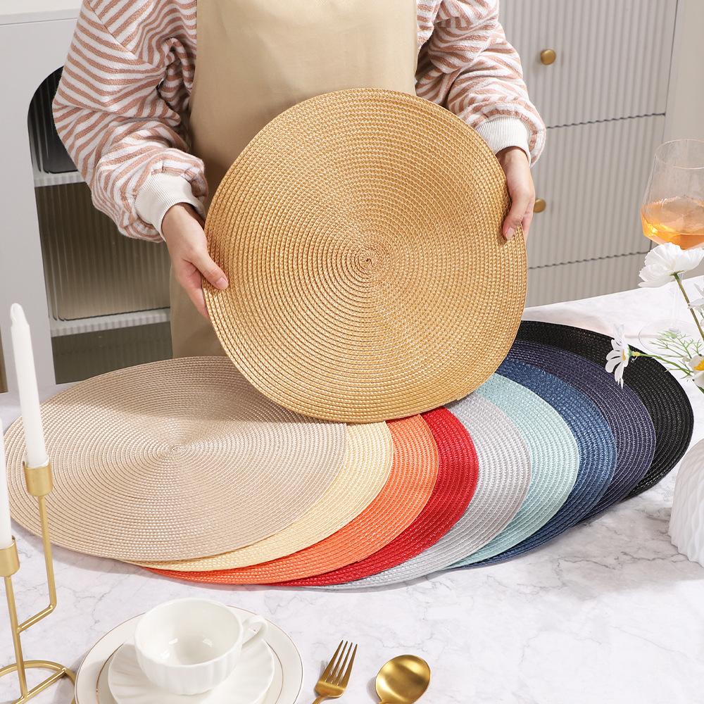 Einfaches rundes ölbeständiges einfarbiges wärmeisolierendes Platzset