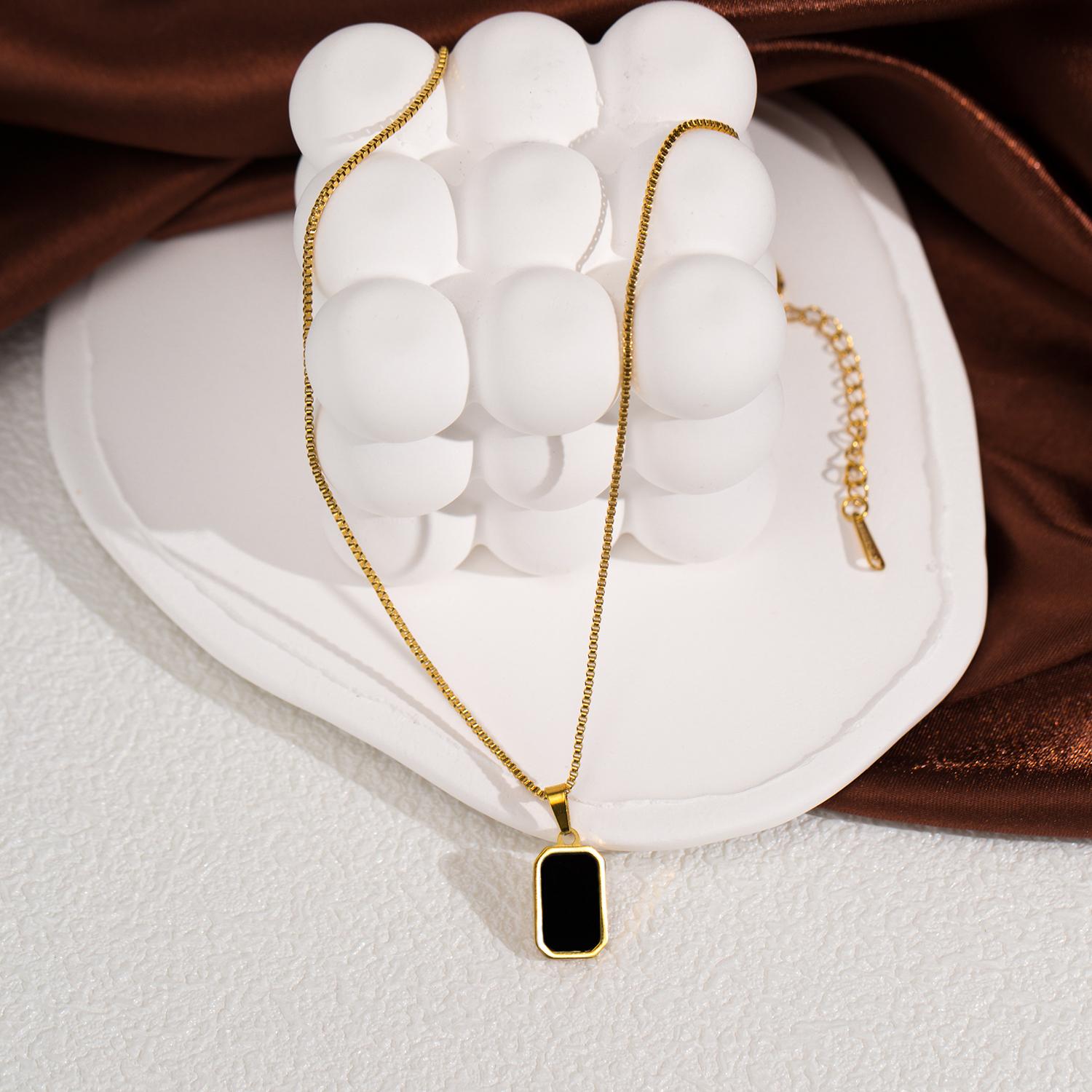 

Квадратное ожерелье из нержавеющей стали для женщин, индивидуальные ювелирные изделия золотой