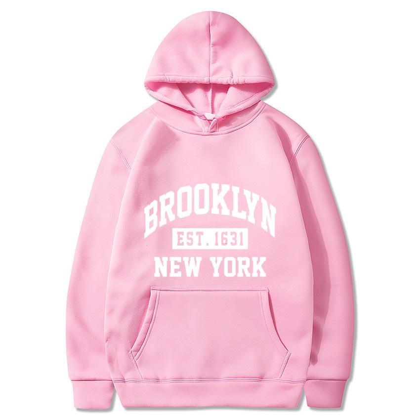 New York Brooklyn 1631 Printed Hoodie Classic Long Sleeve Jacket Daily Casual Autumn/Winter Sweatshirt Street Warmth Sweatshirt