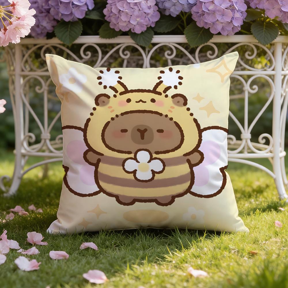 Cute C-Capybara Cushion Cover Home & Car Dual-Scene Pillow Cover: Reversible for Premium Comfort