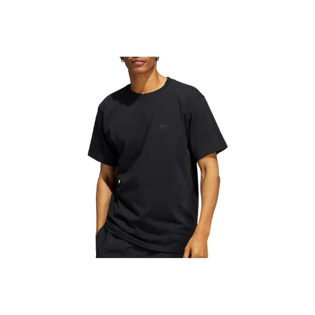 Adidas Originals Trefoil Logo Print Casual Sports Short Sleeve T-Shirt Men Tops Black HC0169