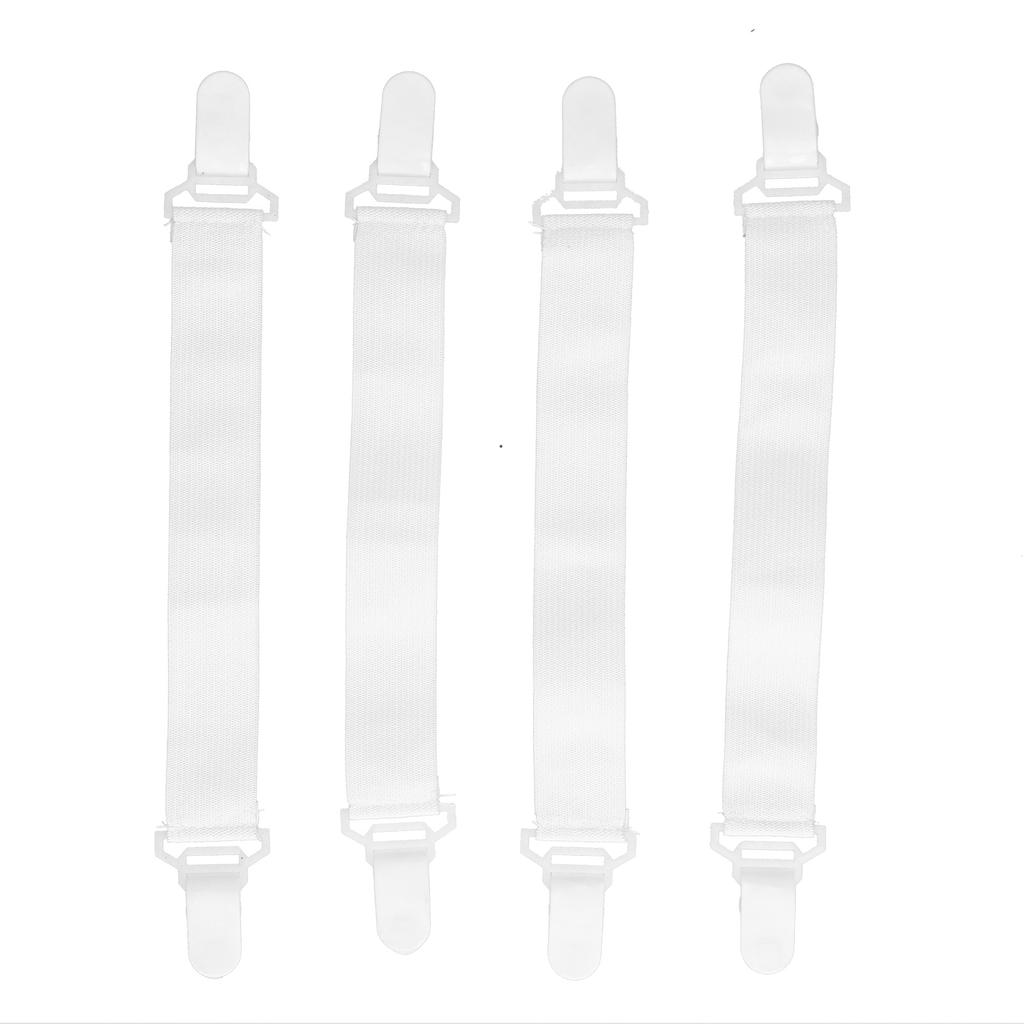 4PCS Bed Sheet Grippers Adjustable Elastic Straps Fixing Clips Holder Bed Mattress FastenersWhite
