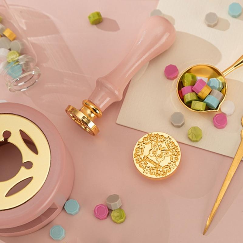 Wax Seal Warmer Melting Set for Melting Wax Beads Seal Wax Stick, Wax Seal Furnace with Melting Spoon