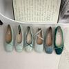 Evening Wind Shoes French Retro Soft-soled Single Shoes Women's Shoes 2025 New Gentle Bow Ladyshoes Flat Grandma Shoes