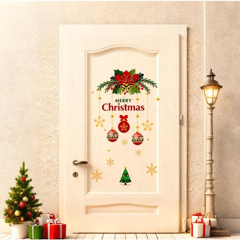 1pc Removable Vinyl Wall Decals, Christmas Snowflake Garland for Home Party, Easy Peel &Stick Decor, No Residue Holiday Stickers