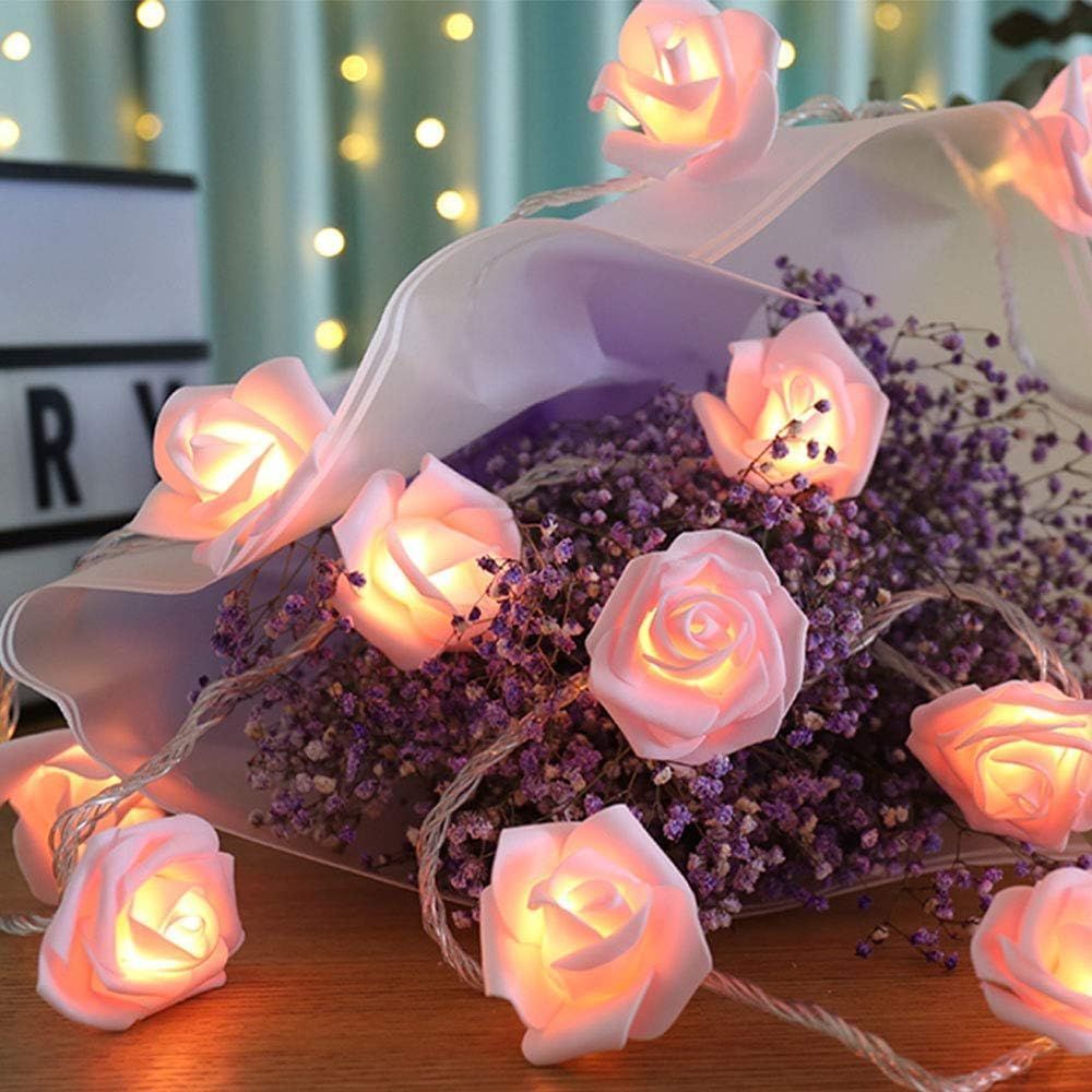 

Serial String Lights - 14 LED Pink Rose, 10 Feet Fairy Lights for Home Decor,Mandir,Pooja Room,Valentine,Deepawali & Diwali Decoration