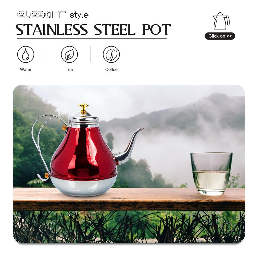 Large Capacity Stainless Steel Tea Kettle Milk Tea Pot Heat Resistant Ergonomic Handle Lightweight Elegant Design Home Portable