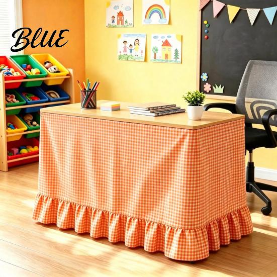 Classroom Desk Cover Gingham Ruffled Table Skirt Cottagecore Teacher Skirt for Classroom ClassroomDesk Plaid Tablecloth Birthday Wedding Baby Shower