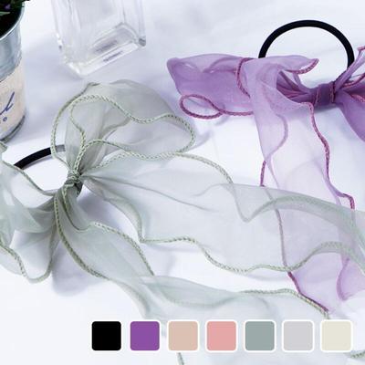 1 Chiffon Ribbon Hair Tie (choose One Color)