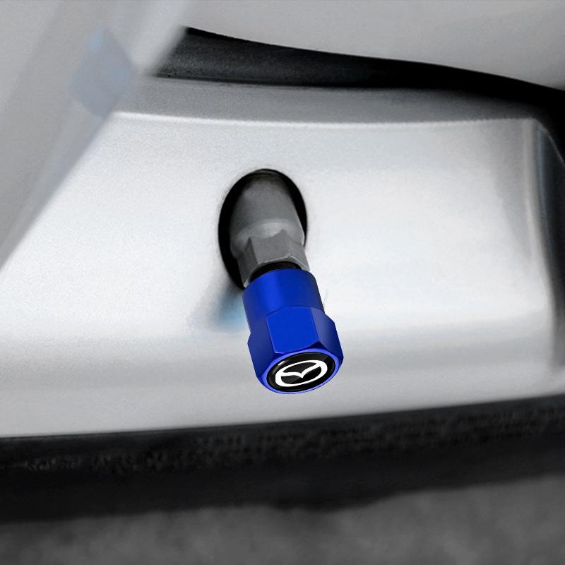 4 Peças Tampas de Válvula de Carro Capa Impermeável Estilo de Carro Acessórios de Carro Para Mazda 3 Alexa 3 5 CX-3 CX-4 CX-5 CX-7 CX-9 Axela 6 RX8 7 MX3 MX5