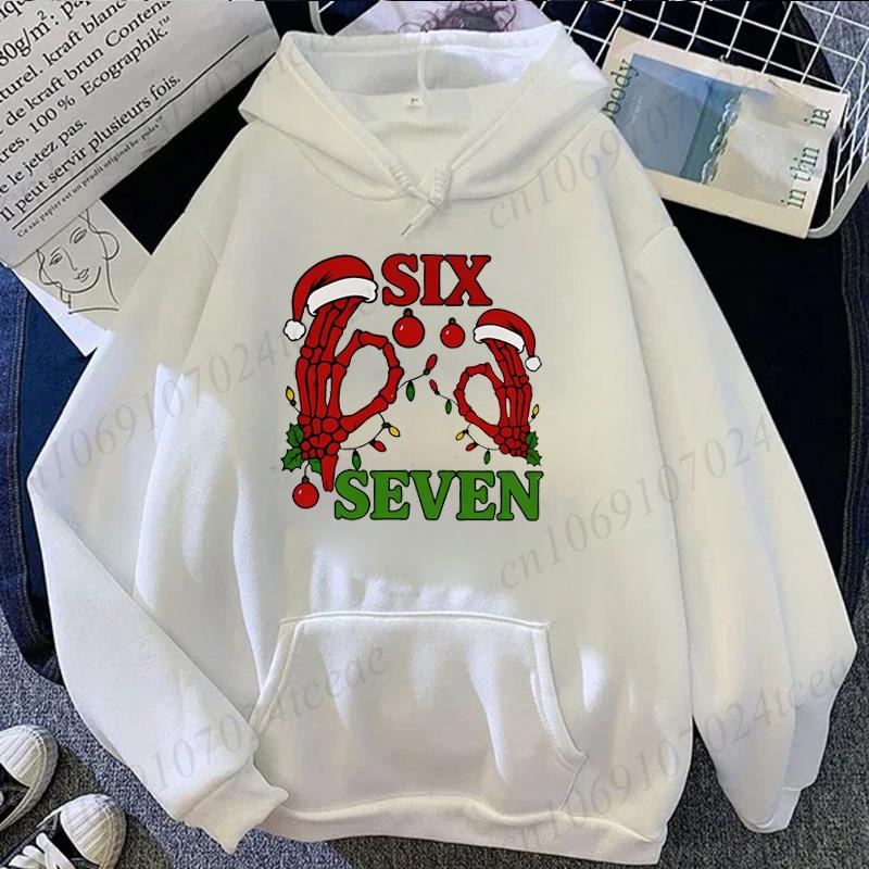 Six Seven 67 Graphic Christmas Hoodie New Year Sweatshirt Holiday Party Outfit Pullover Tracksuits Unisex Hooded Sweatshirt