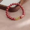 Raw Ore Emperor Sand Single Ring Bracelet Fugui Bamboo Transfer Beads Freshwater Pearl Bracelet Purple Gold Sand Natal Year