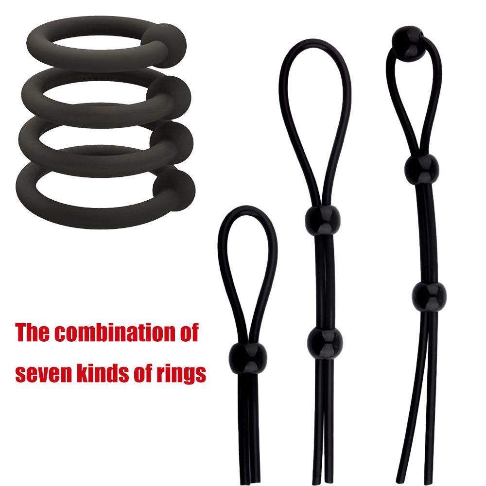 4-Piece Silicone Cock Ring Set for Delayed Ejaculation & Restraint