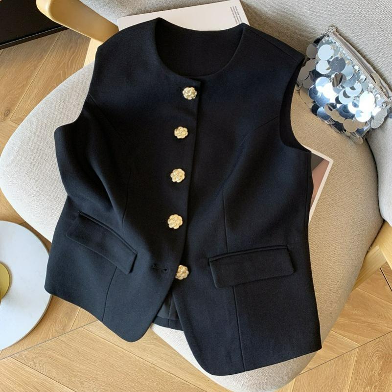 Vest Women's Spring Light Luxury Style Waistcoat Suit Design Sense Niche Fashionable Super Good-looking High-end Pony Clip