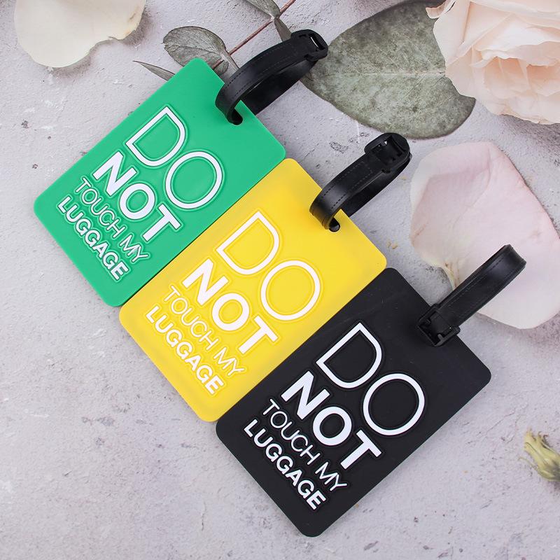 PVC Luggage Tag Cartoon Soft Rubber Travel Case Tag Letters Boarding Pass Nameplate Work Card Sleeve