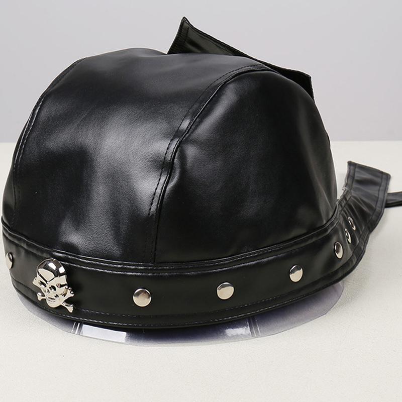 New Fashion Adult Unisex Cosplay Pirate Sailor Simple Solid Color Versatile Stage Black Pirate Hat Men Women Halloween Party Hat