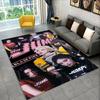 Fashion B-Black P-Pink Kpop Star Carpet Rug for Playroom Bedroom Living Room Sofa Home Decor,kid Area Rug Non-slip Floor Mat