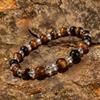 Festliche Geschenke Tigerauge Klarer Kristall Quadratisches Perlenarmband Natürlicher Modeschmuck Für Männer Frauen Tägliches Tragen Geschenk