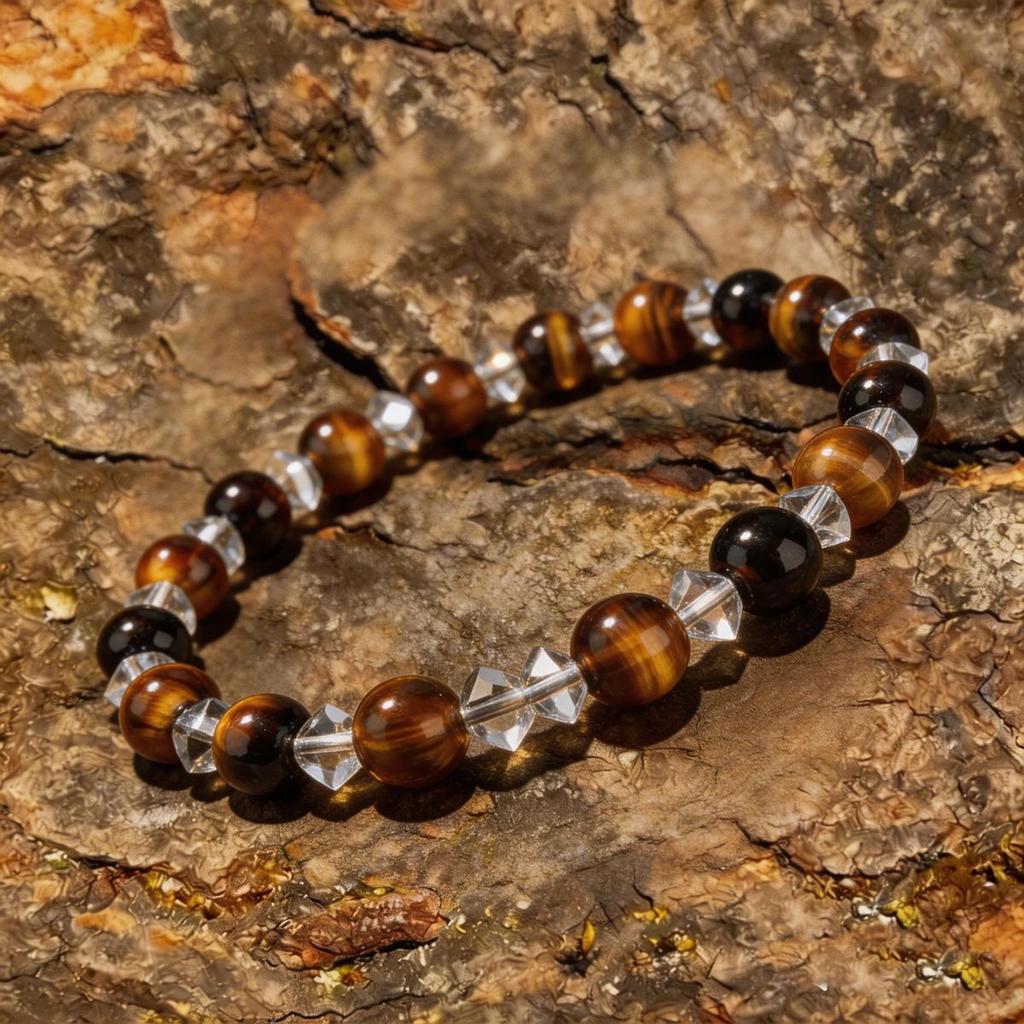 Festliche Geschenke Tigerauge Klarer Kristall Quadratisches Perlenarmband Natürlicher Modeschmuck Für Männer Frauen Tägliches Tragen Geschenk