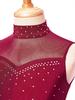 Girls Rhinestone Lyrical Modern Dance Dress Sleeveless Hollow Back High Low Hem Built In Briefs Leotard Dress Performance Gown