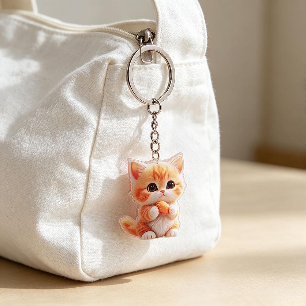 Acrylic Cartoon Cat Pendant Pigeon Hanging Ornaments Cute Animal Motif Keychain Handbag Decoration